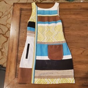 Tracy Reese New York Patchwork Leather Dress